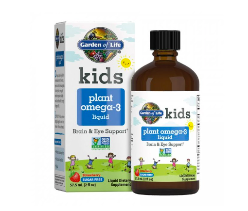 Garden of Life Kids Plant Omega-3 Liquid, Strawberry, omega-3 pro děti jahoda, 57,5 ml