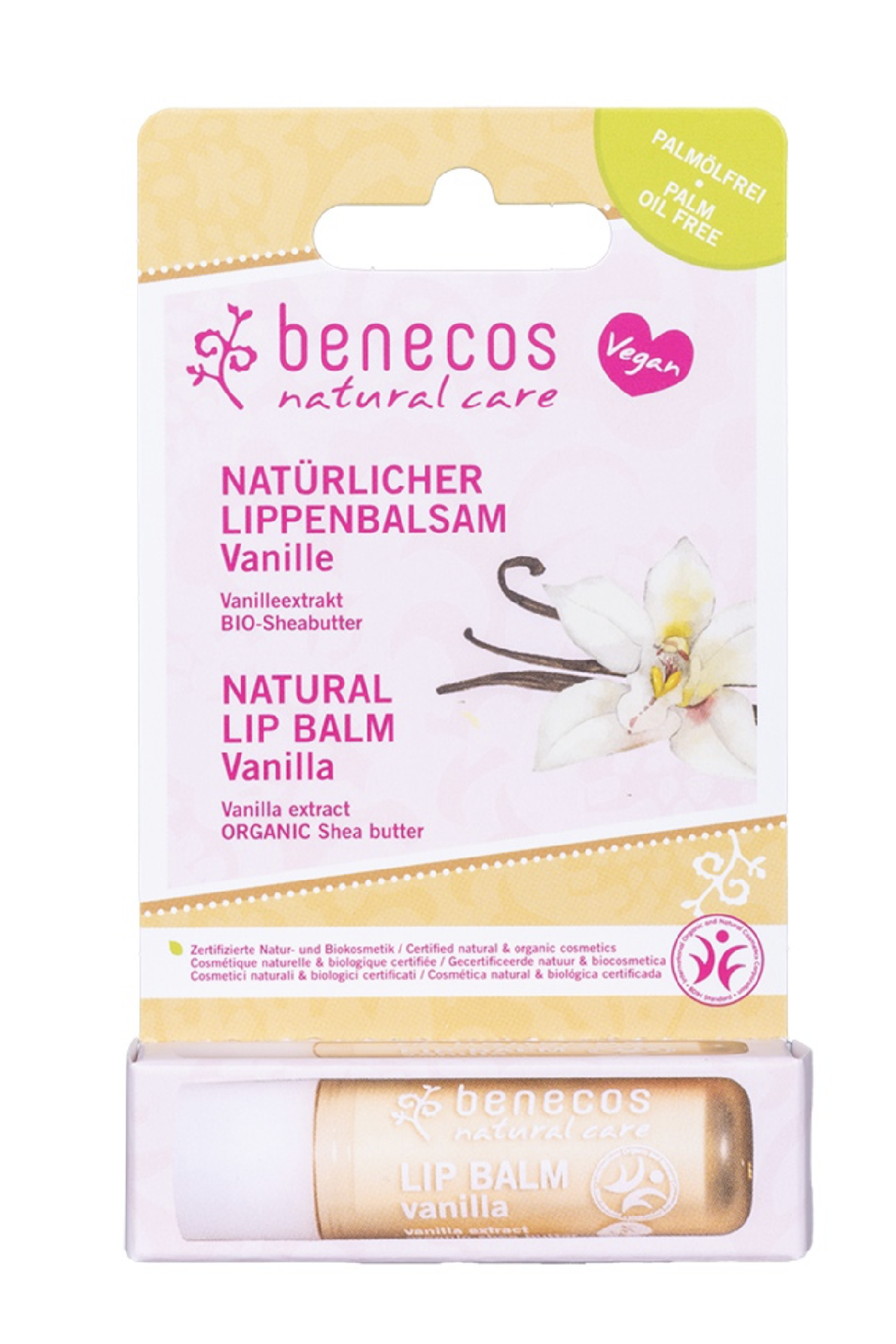 Benecos - Balzám na rty Vanilka BIO, VEG Obrázek