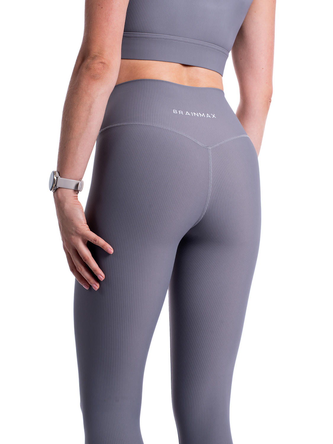 BrainMax magas derekú bordás leggings, egyszerű szürke Méret: XXL Obrázek