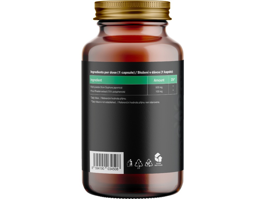 BrainMax Rutin, 500 mg, 100 rostlinných kapslí Obrázek