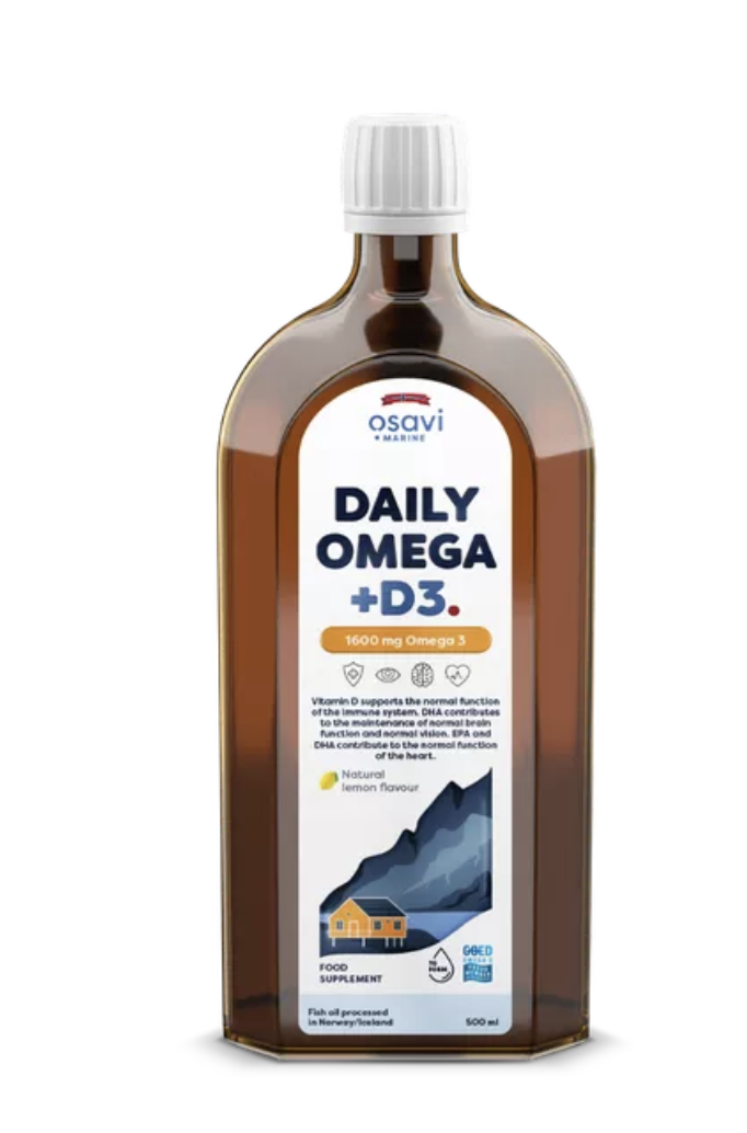 Osavi Daily Omega 3, omega 3 1600 mg + vitamín D3, citronová příchuť, 500 ml Kép