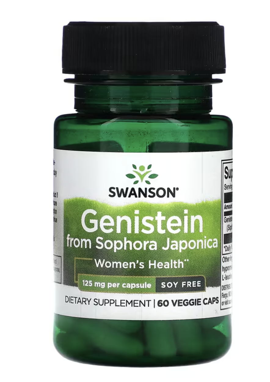 Swanson Genistein from Sophora japonica, Genistein z jerlínu japonského, 125 mg, 60 rostlinných kapslí Obrázek