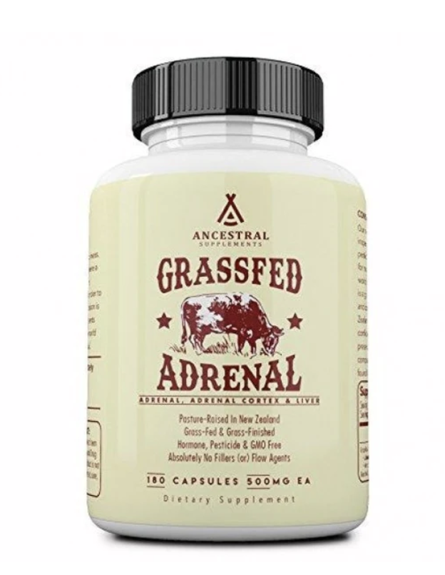 Ancestral Supplements Newtraceuticals, Grass-fed Adrenal, zdraví nadledvin, 180 kapslí, 180 dávek Výživový doplnok