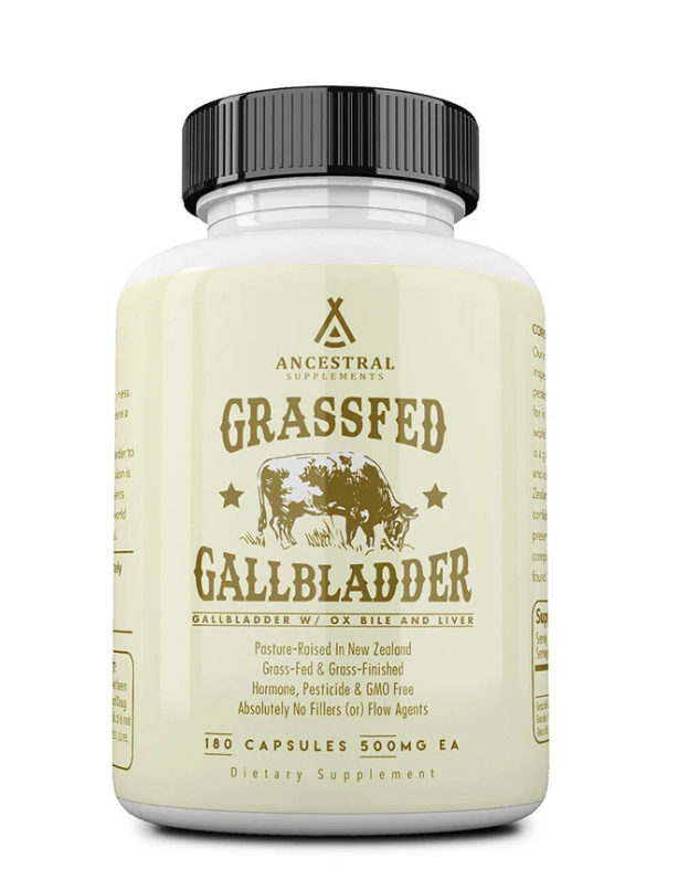 Ancestral Supplements Newtraceuticals, Grass-fed Gallbladder, hovězí žlučník, 180 kapslí, 90 dávek Výživový doplnok