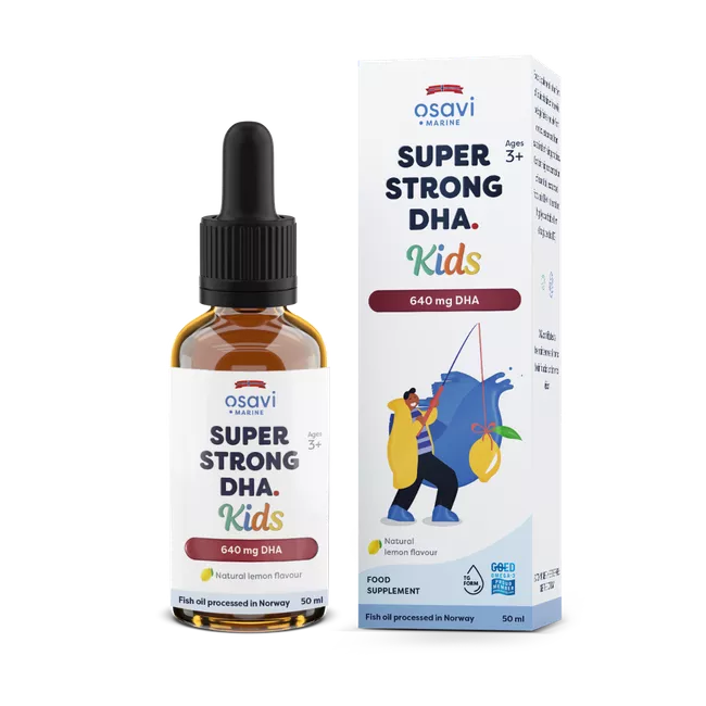 Osavi Super Strong DHA Kids, Extra silné DHA pre deti, 650 mg, citrón, 50 ml