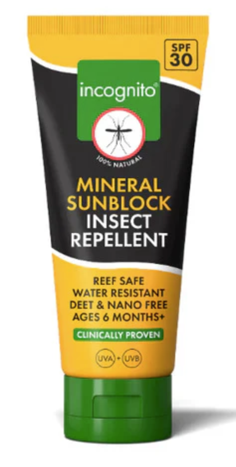 Incognito Mineral Sunblock Insect Repellent, Opalovací krém s repelentním účinkem SPF 30, 100 ml