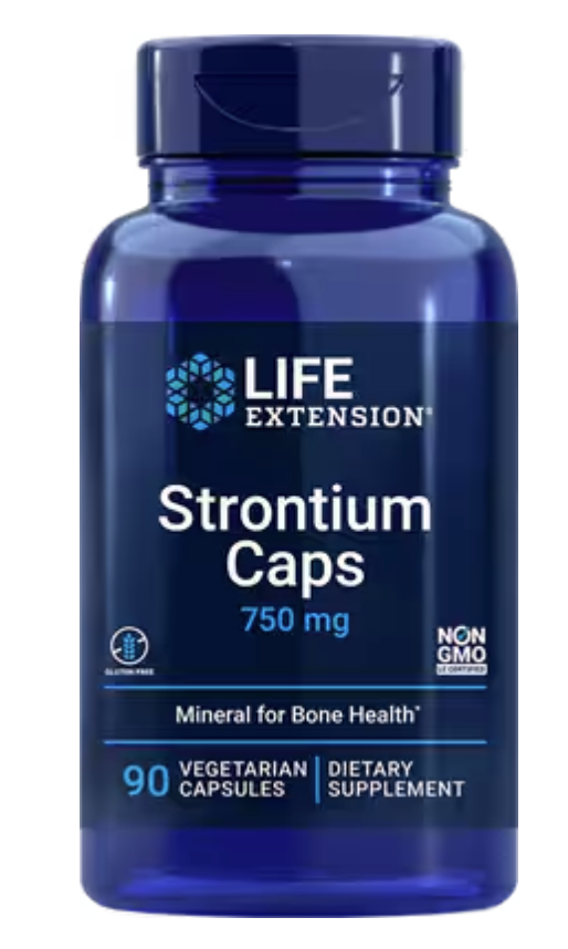 Life Extension Strontium, Stroncium 750 mg, 90 rostlinných kapslí Výživový doplnok