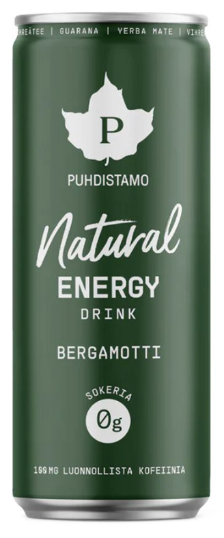 Puhdistamo Natural Energy Drink - Energetický nápoj - Bergamot 330 ml Obrázek