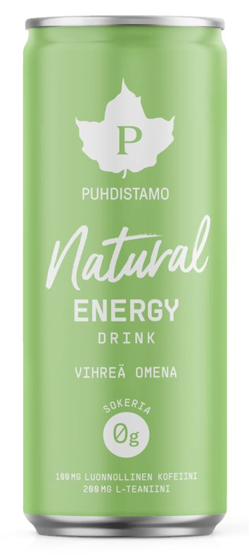 Puhdistamo Natural Energy Drink - Energetický nápoj zelené jablko 330 ml Obrázek