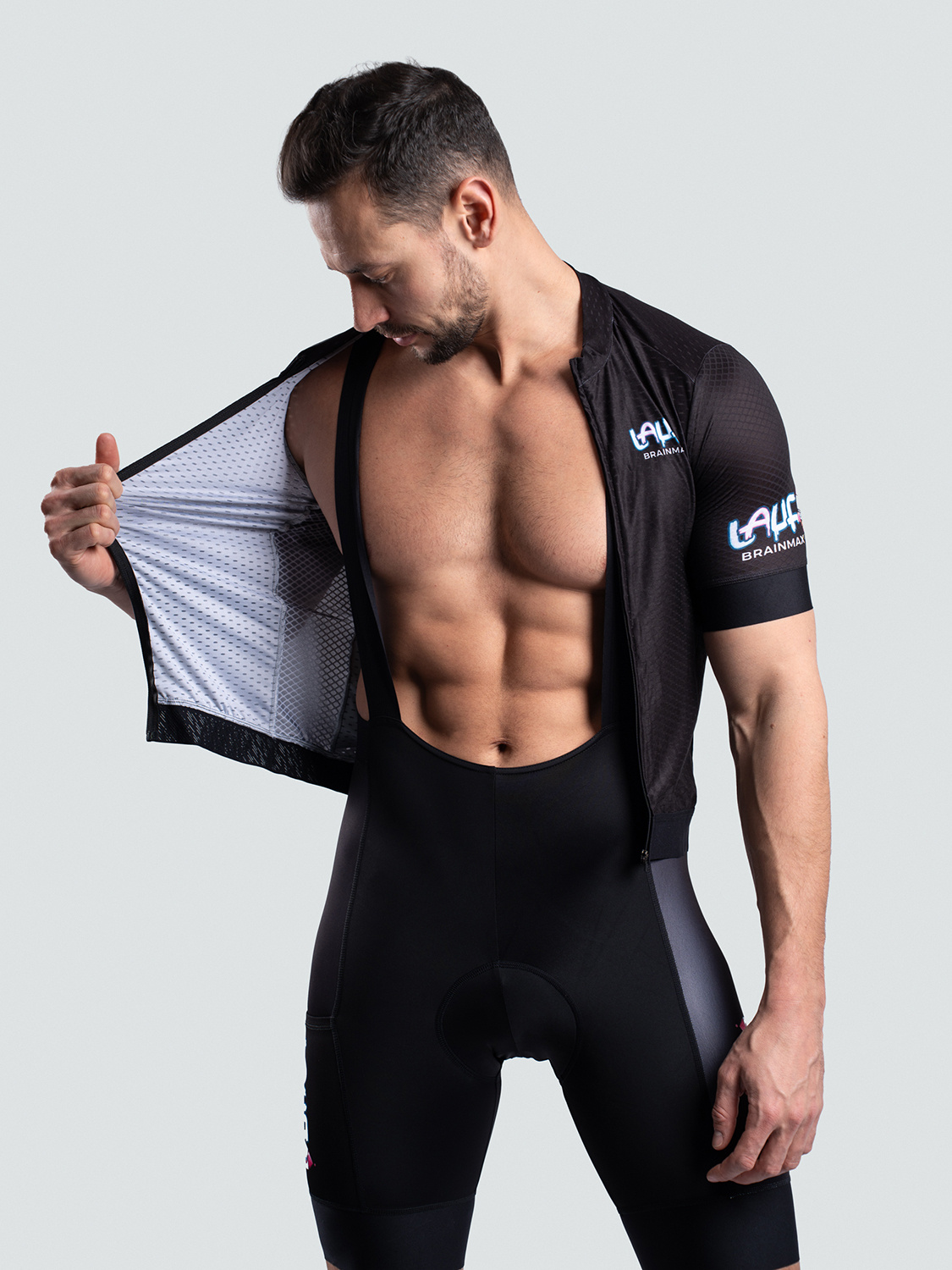 BrainMax LAUF cyklistický set, dres a kraťasy, černý Velikost: L Obrázek