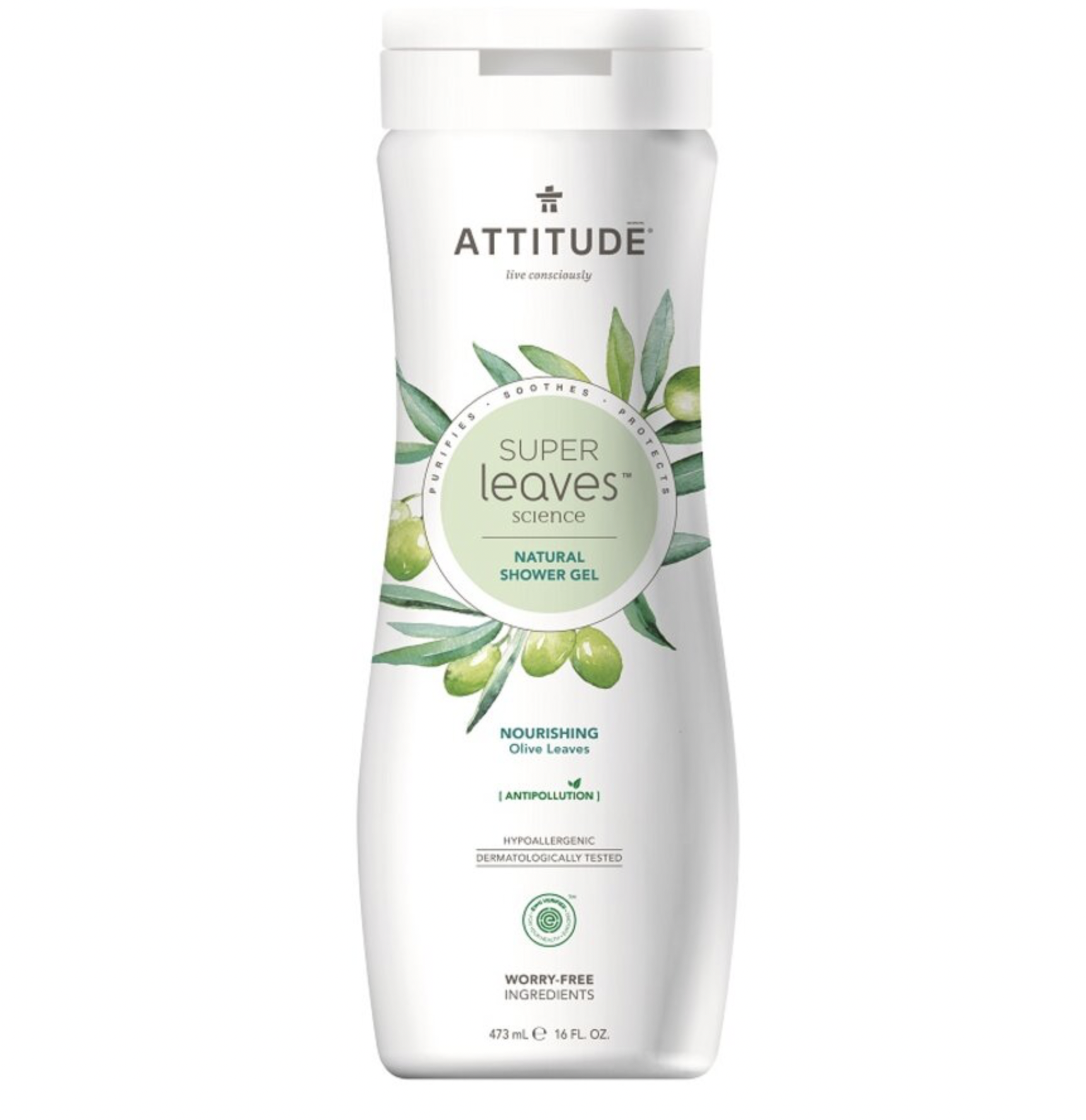 Přírodní tělové mýdlo s detoxikačním účinkem olivové listy Super leaves Attitude 473ml Obrázek
