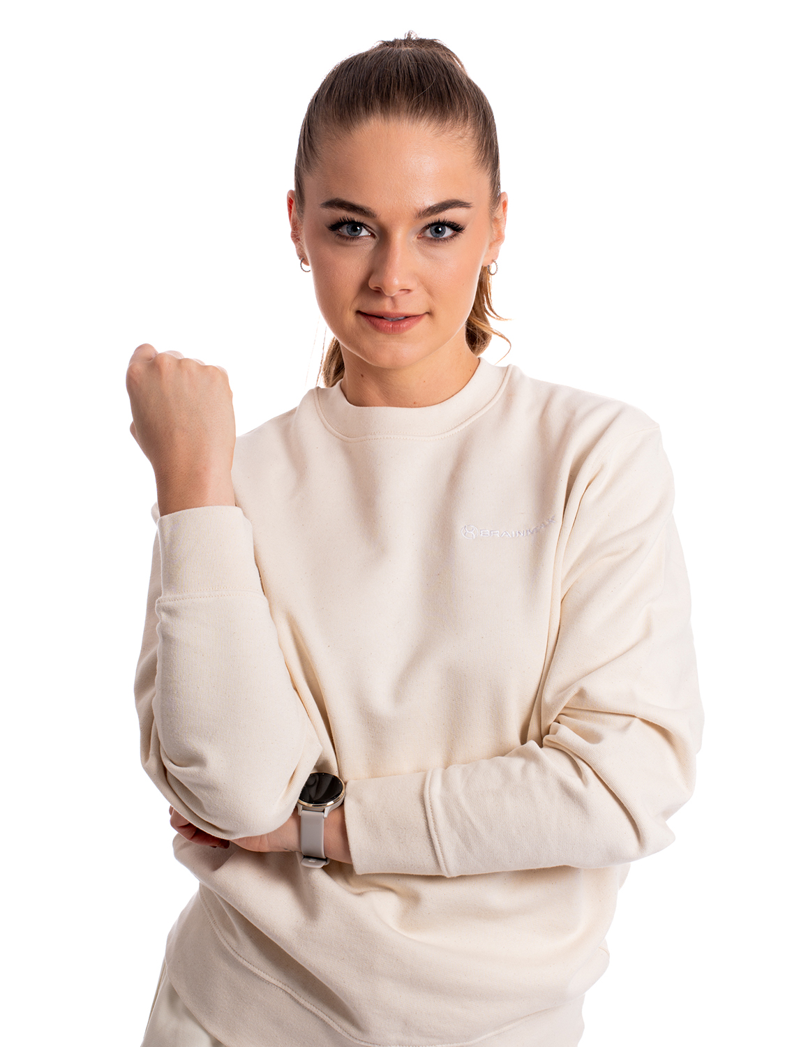 BrainMax unisex béžová mikina, BIO bavlna Velikost: M Obrázek