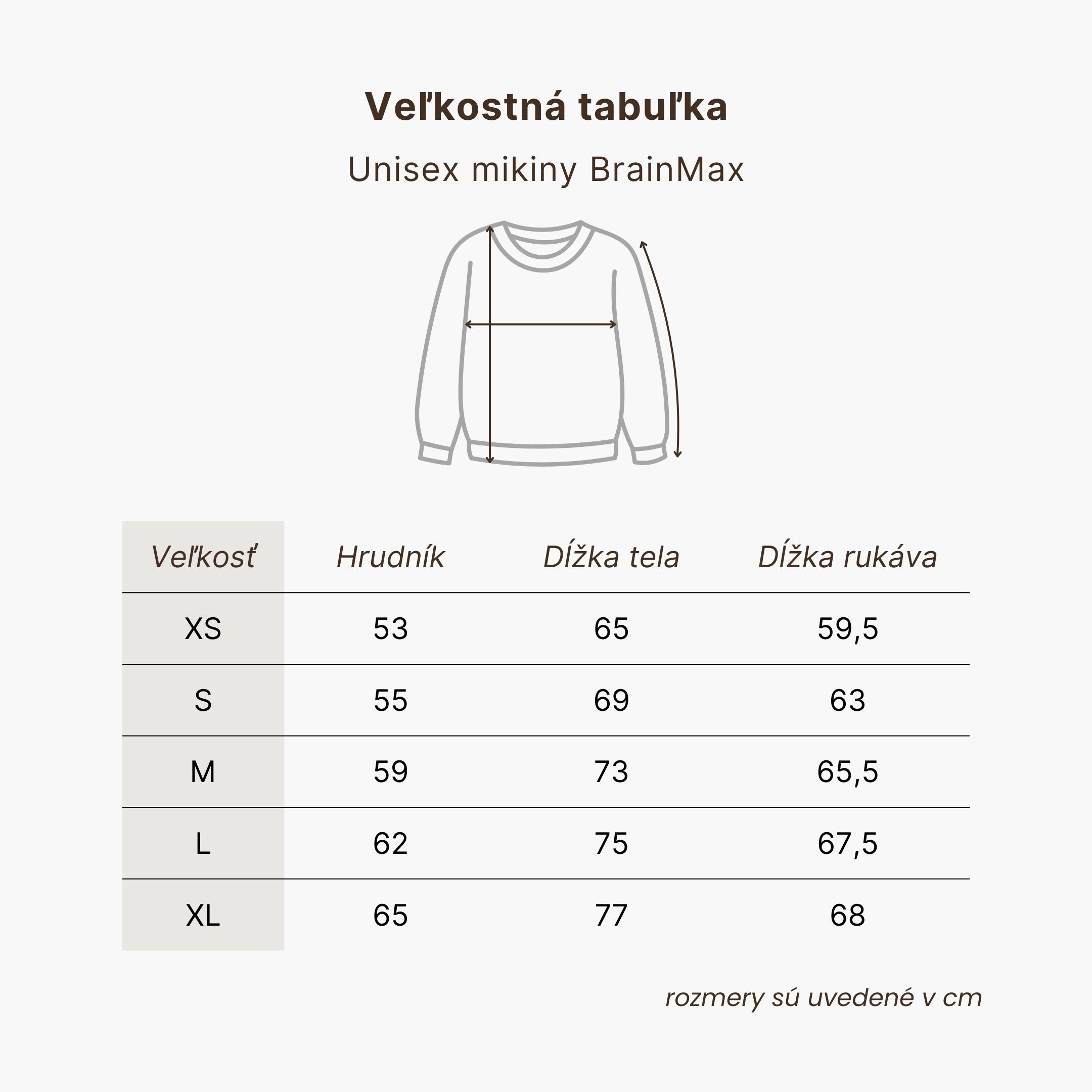 BrainMax unisex béžová mikina, BIO bavlna Velikost: M Obrázek