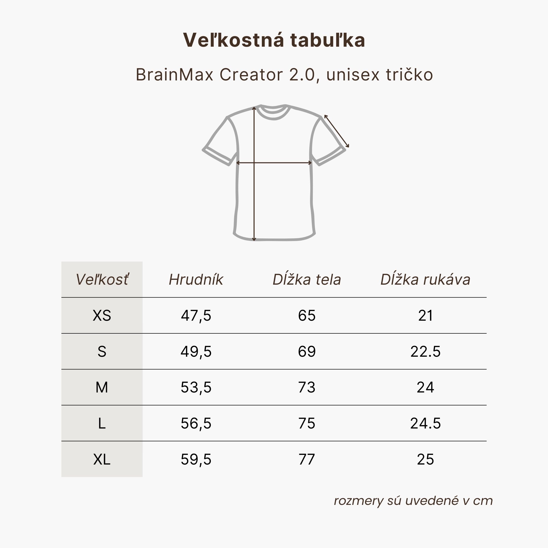 BrainMax Creator 2.0, unisex béžové triko, lehké, BIO bavlna Velikost: S Obrázek