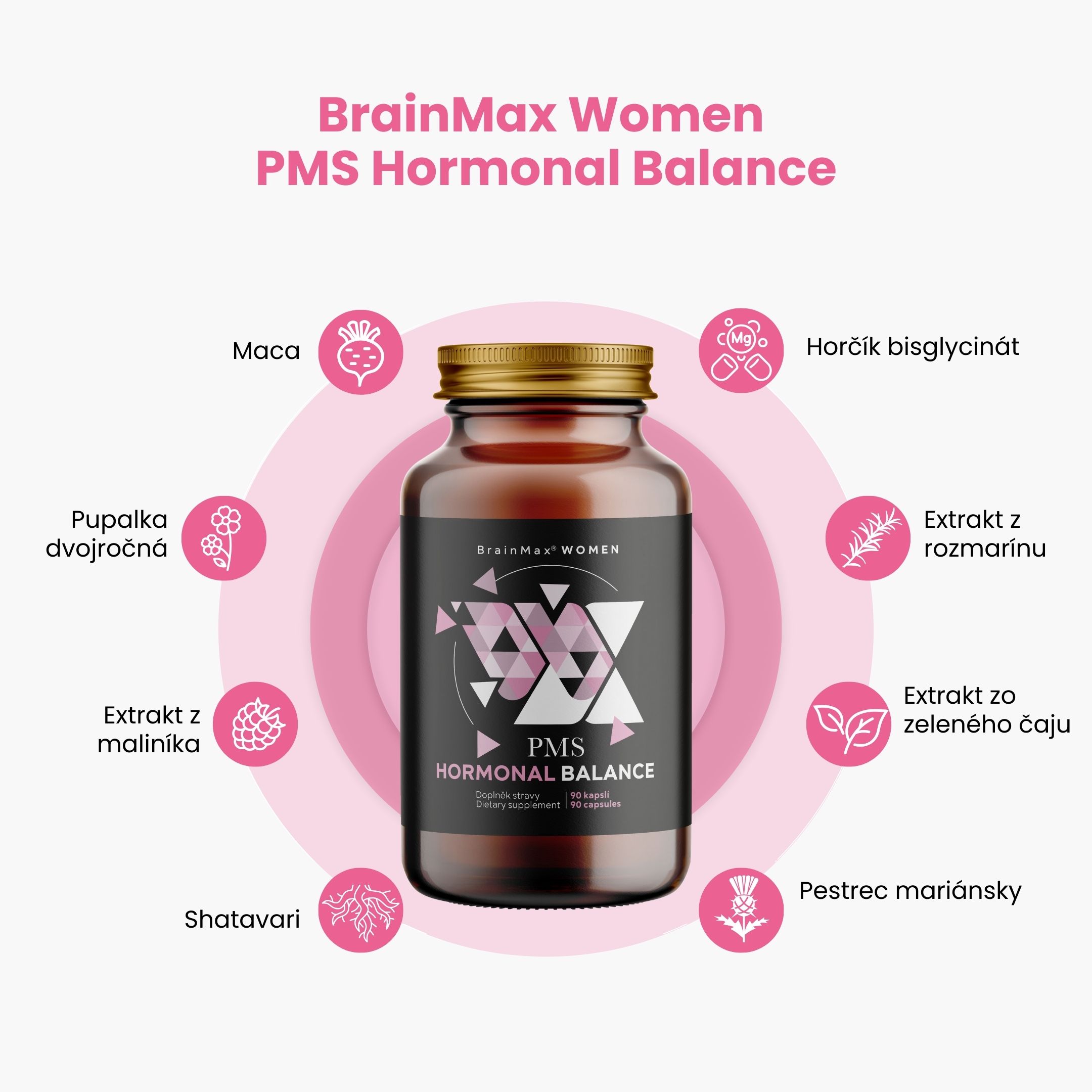 BrainMax Women PMS Hormonal Balance, 90 rostlinných kapslí Obrázek