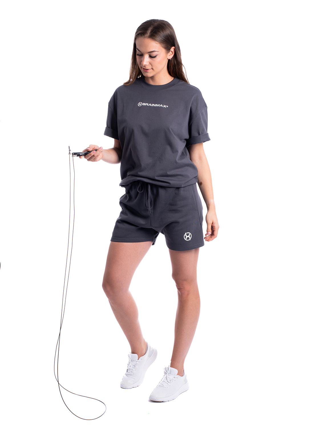 BrainMax oversized triko & kraťasy set, tmavě šedá Velikost: XL Obrázek