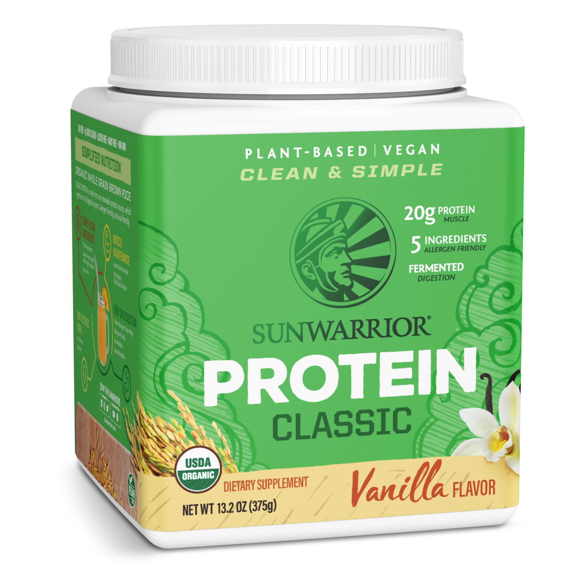 Sunwarrior Classic Protein, vanilka, 375 g Obrázek