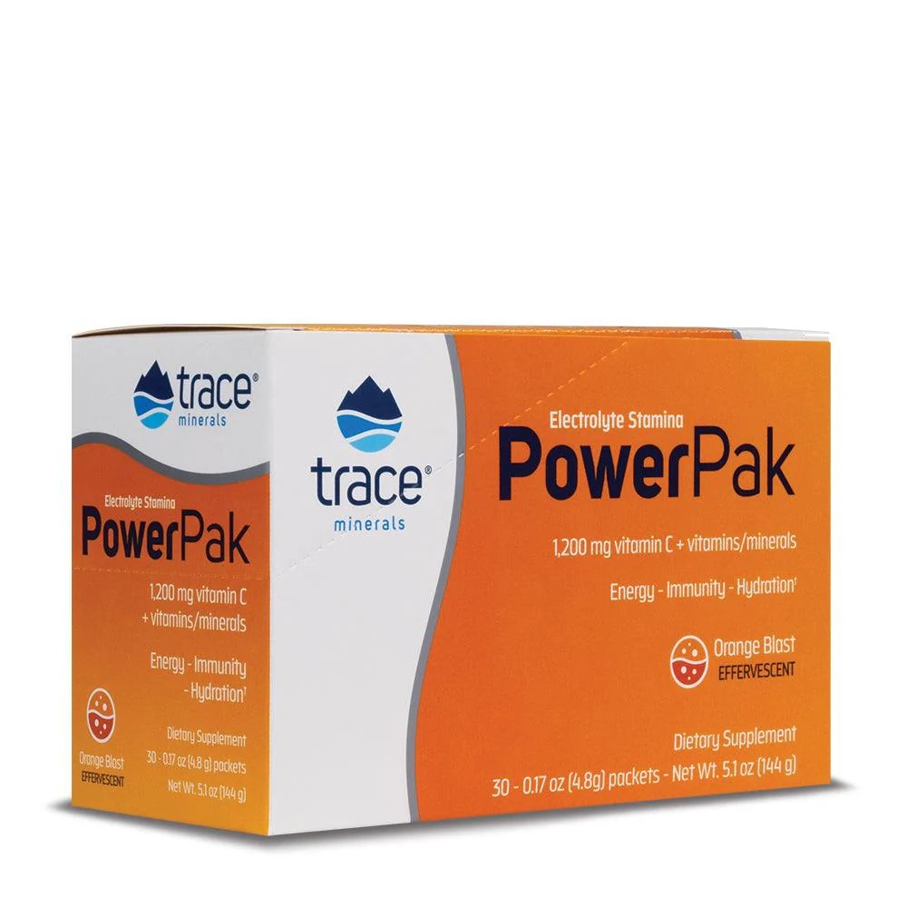 Trace Minerals Electrolyte Stamina Power Pak, vitamíny a minerály, pomerančová příchuť, 30 sáčků Obrázek