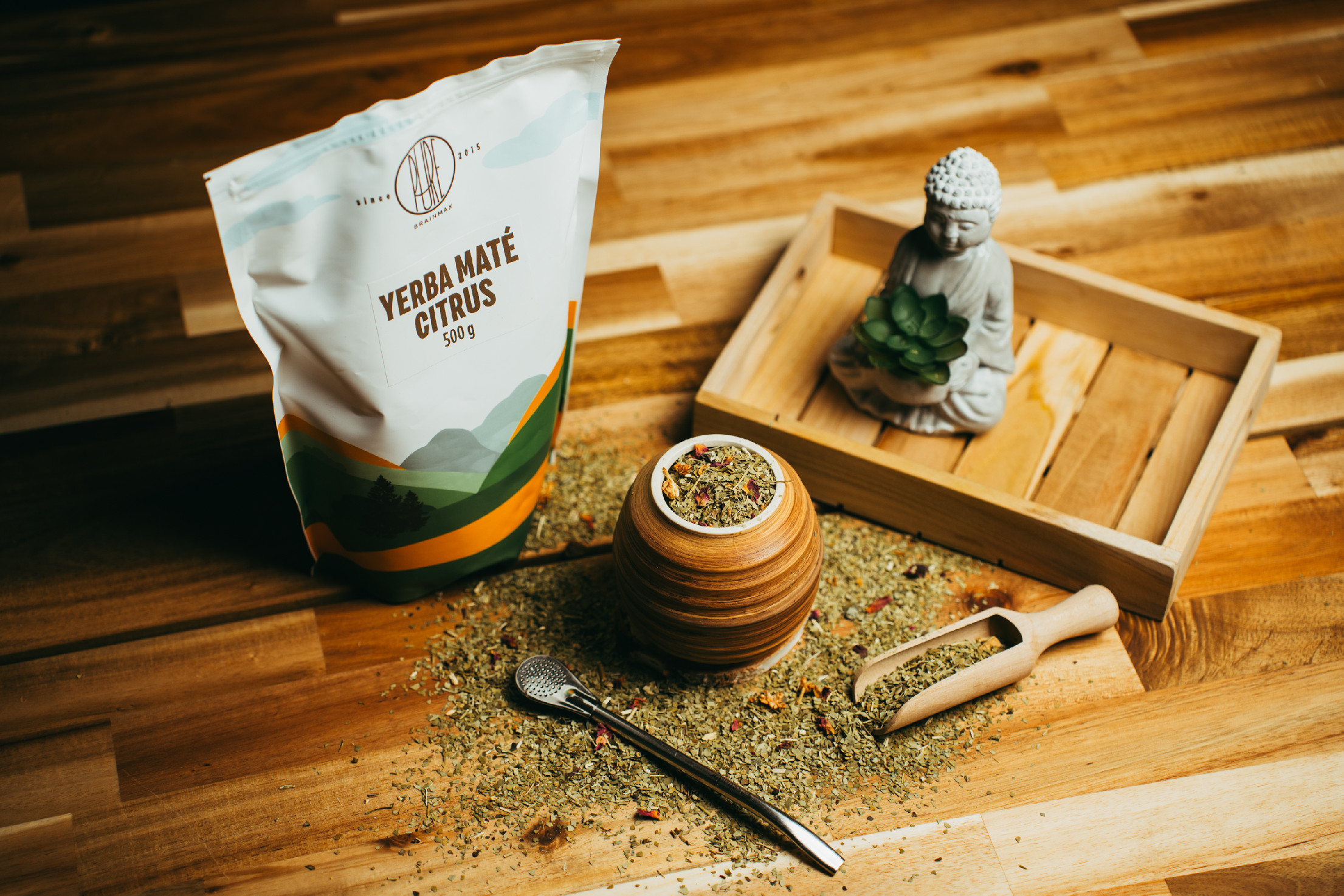 BrainMax Pure BrainMax Yerba Maté Lemon, Yerba maté Citrus, 500 g Obrázek