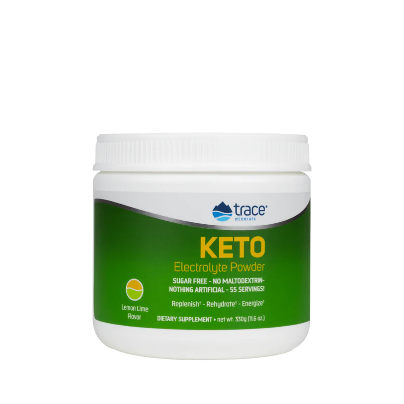 Trace Minerals Keto Electrolyte Powder, Keto elektrolyty v prášku, citrón a limetka, 330 g Obrázek