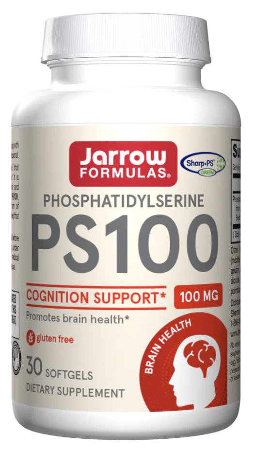 Jarrow Formulas PS 100, foszfatidil-szerin 100 mg, Brain Health, 30 lágyzselé