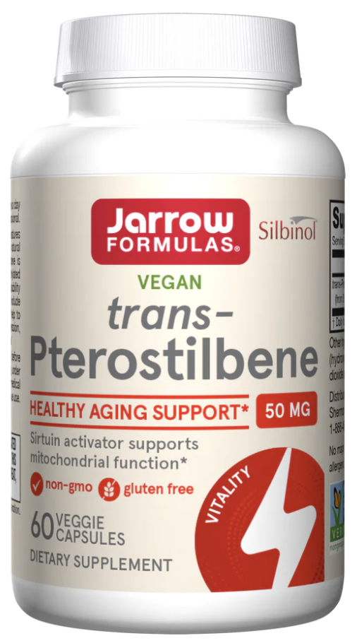 Jarrow Formulas trans-Pterostilben, trans-pterostilben, 50 mg, 60 rostlinných kapslí Obrázek