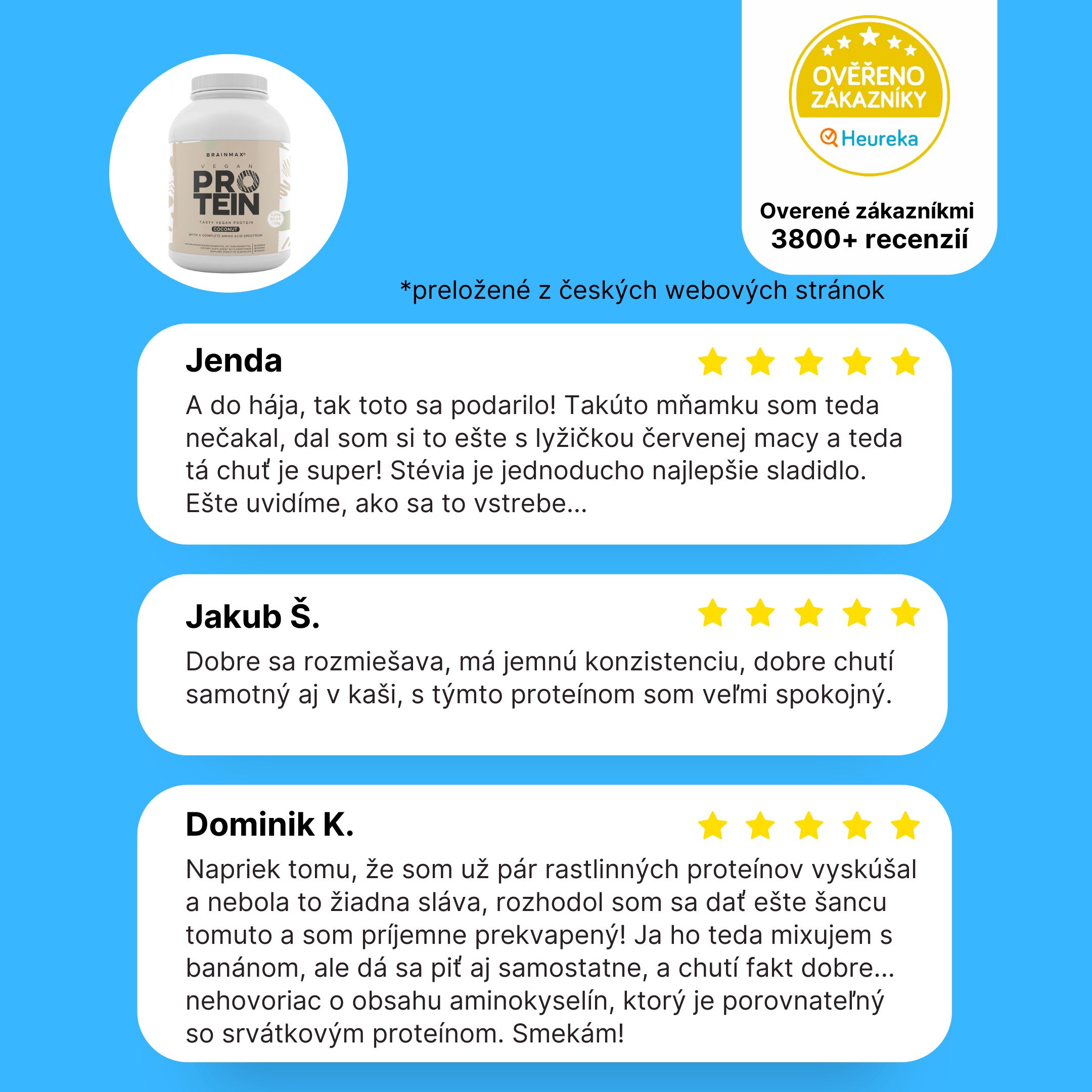 BrainMax Vegan protein, Kokos, 1000 g Obrázek
