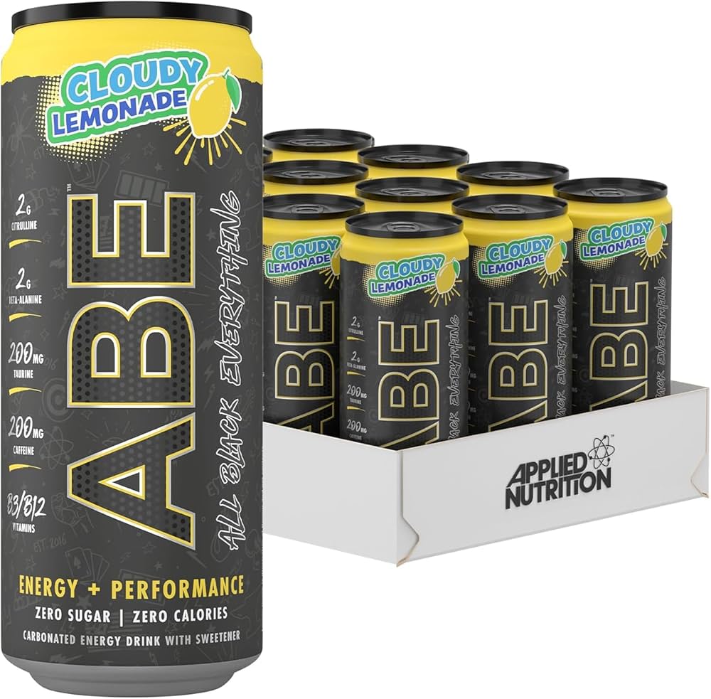 Applied Nutrition Abe Energy + Performance Cans, Energetický drink, Citrónová limonáda, 330 ml Obrázek