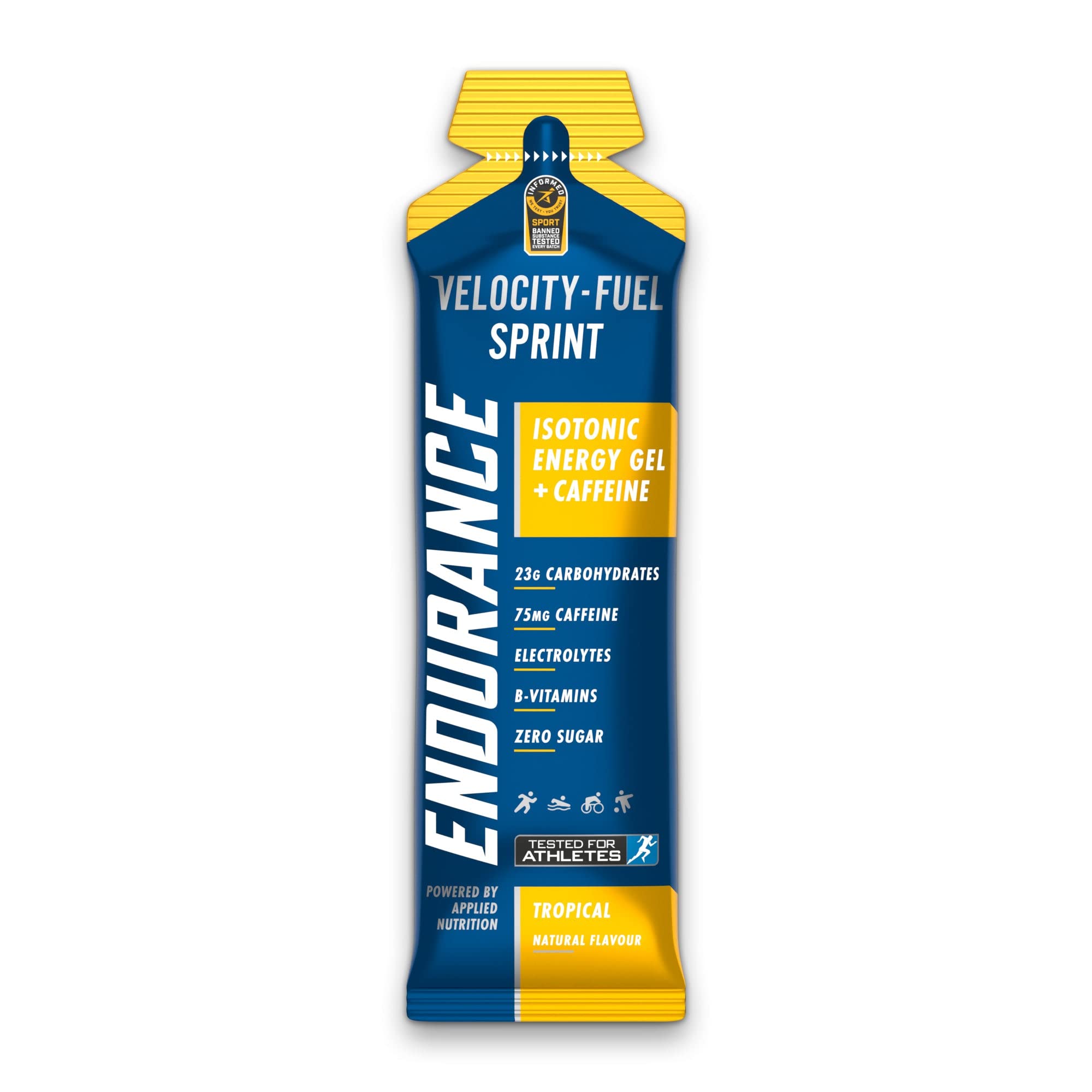 Applied Nutrition Endurance Sprint Isotonic Energy Gel + Caffeine, Energetický gel s kofeinem, Tropical, 60 g Obrázek