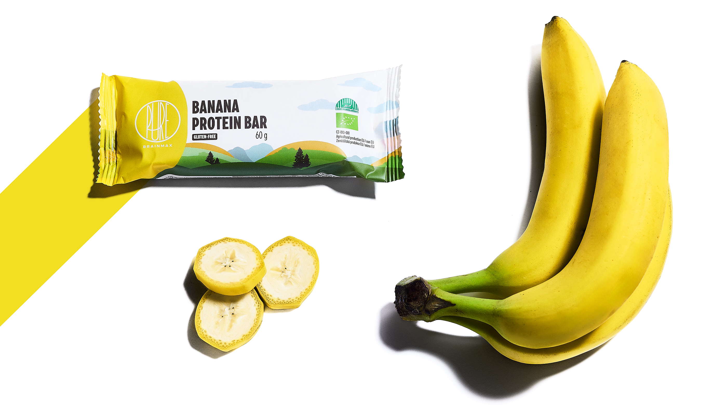 BrainMax Pure Protein Bar, Proteinová tyčinka, Banán, BIO, 60 g Obrázek