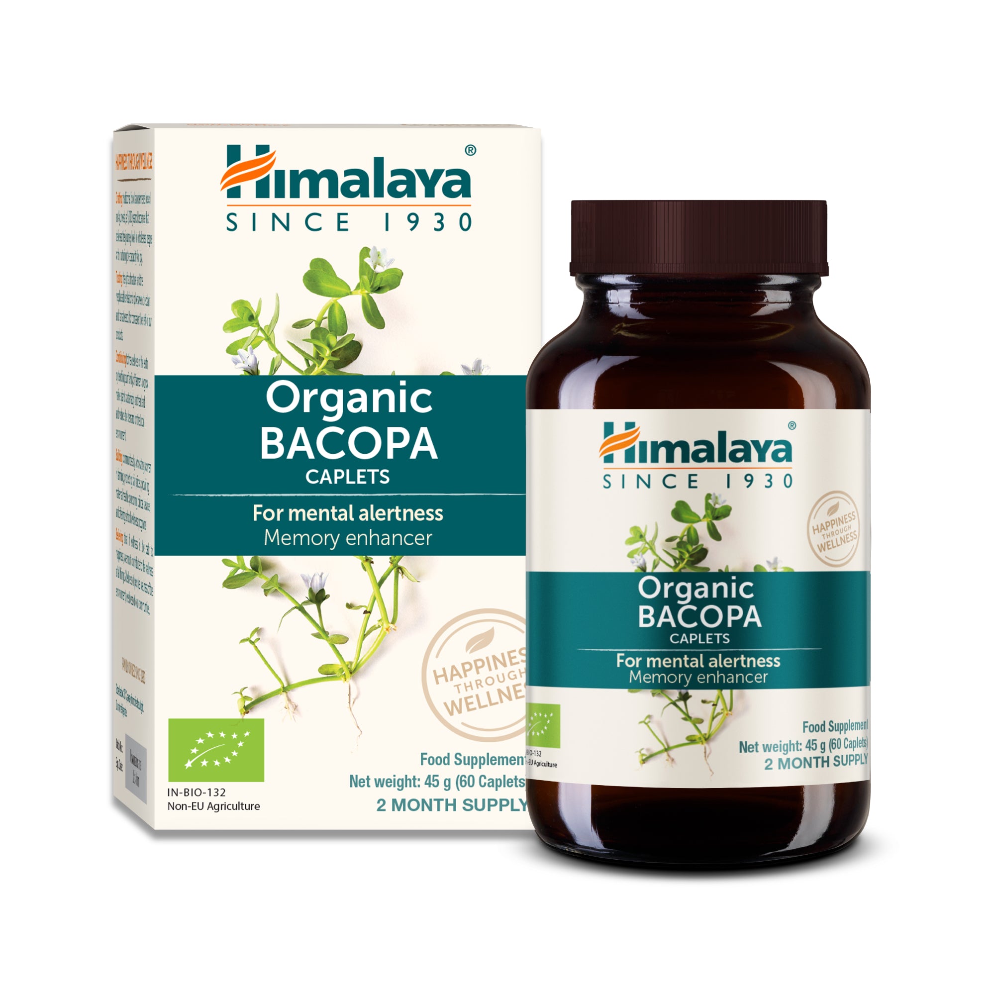 Himalaya Herbals Himalaya Organic Bacopa, Kislevelű Bacopa, 60 kapszula
