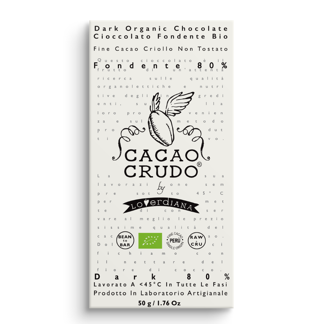 Cacao Crudo nyers étcsokoládé 80%, 50 g