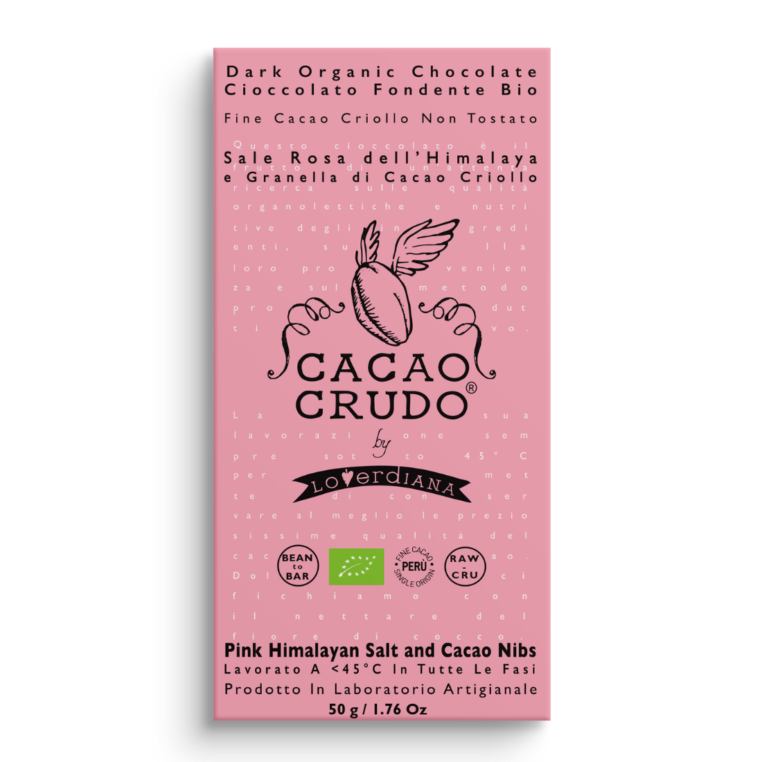 Cacao Crudo nyers étcsokoládé himalájai sóval és kakaóbabbal, 50 g