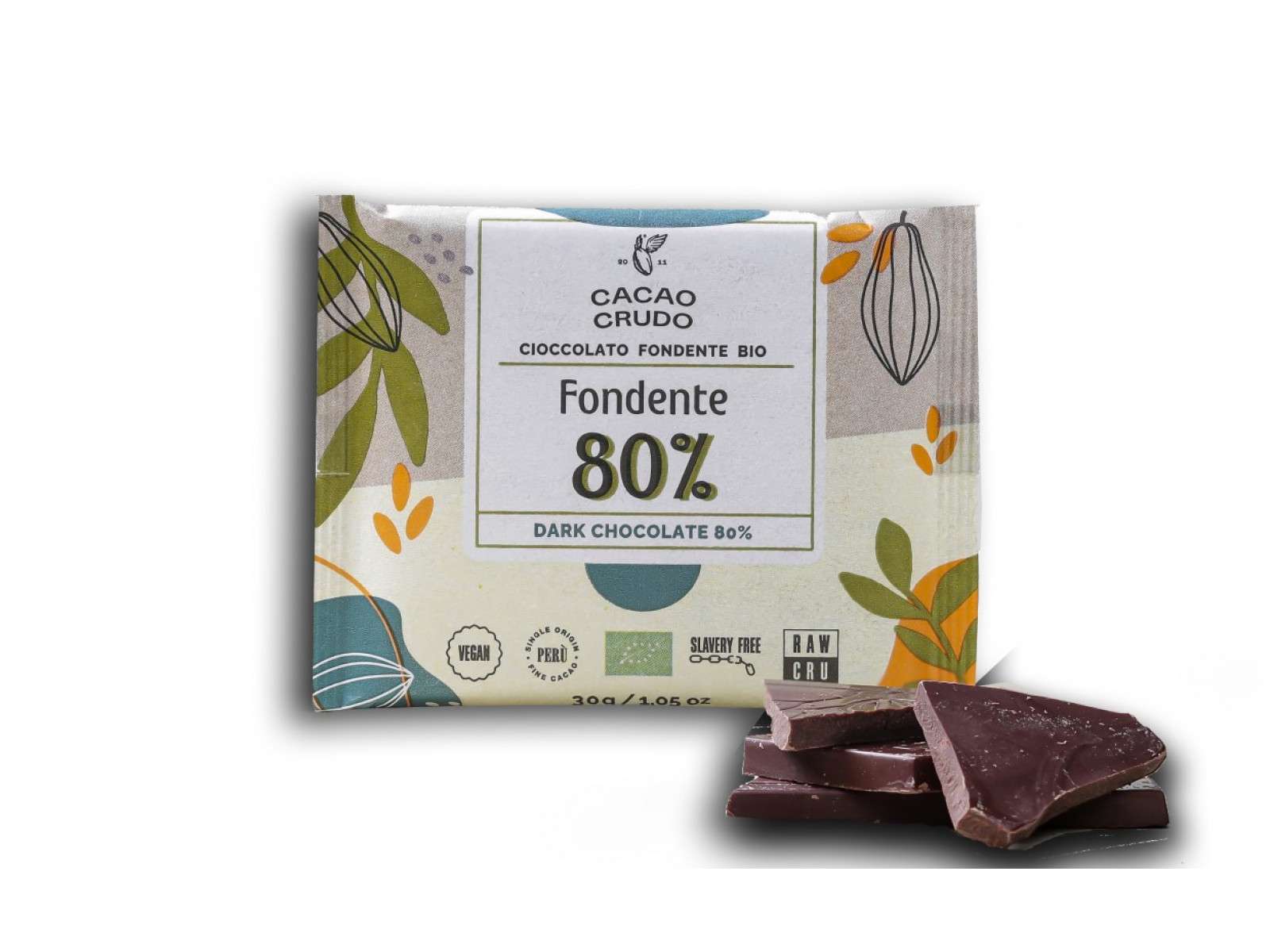 Cacao Crudo nyers étcsokoládé 80%, BIO, 30 g