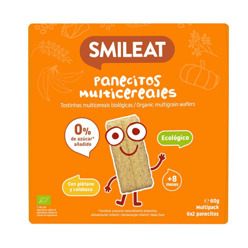 Smileat oplatky první zoubky banán a dýně, s vitaminem B1 8M+, BIO, 60 g
