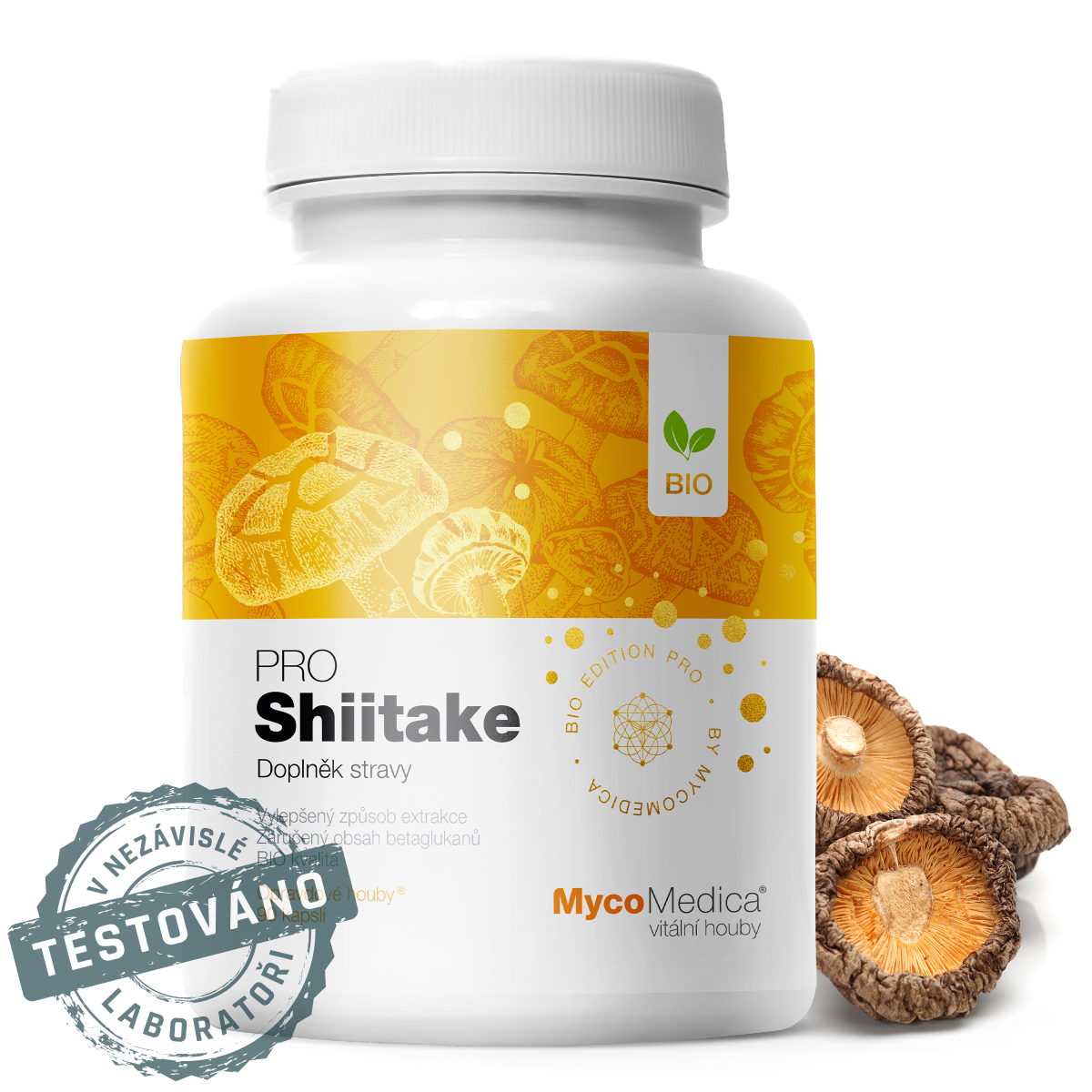 MycoMedica - Shiitake PRO, 90 rostlinných kapslí Obrázek