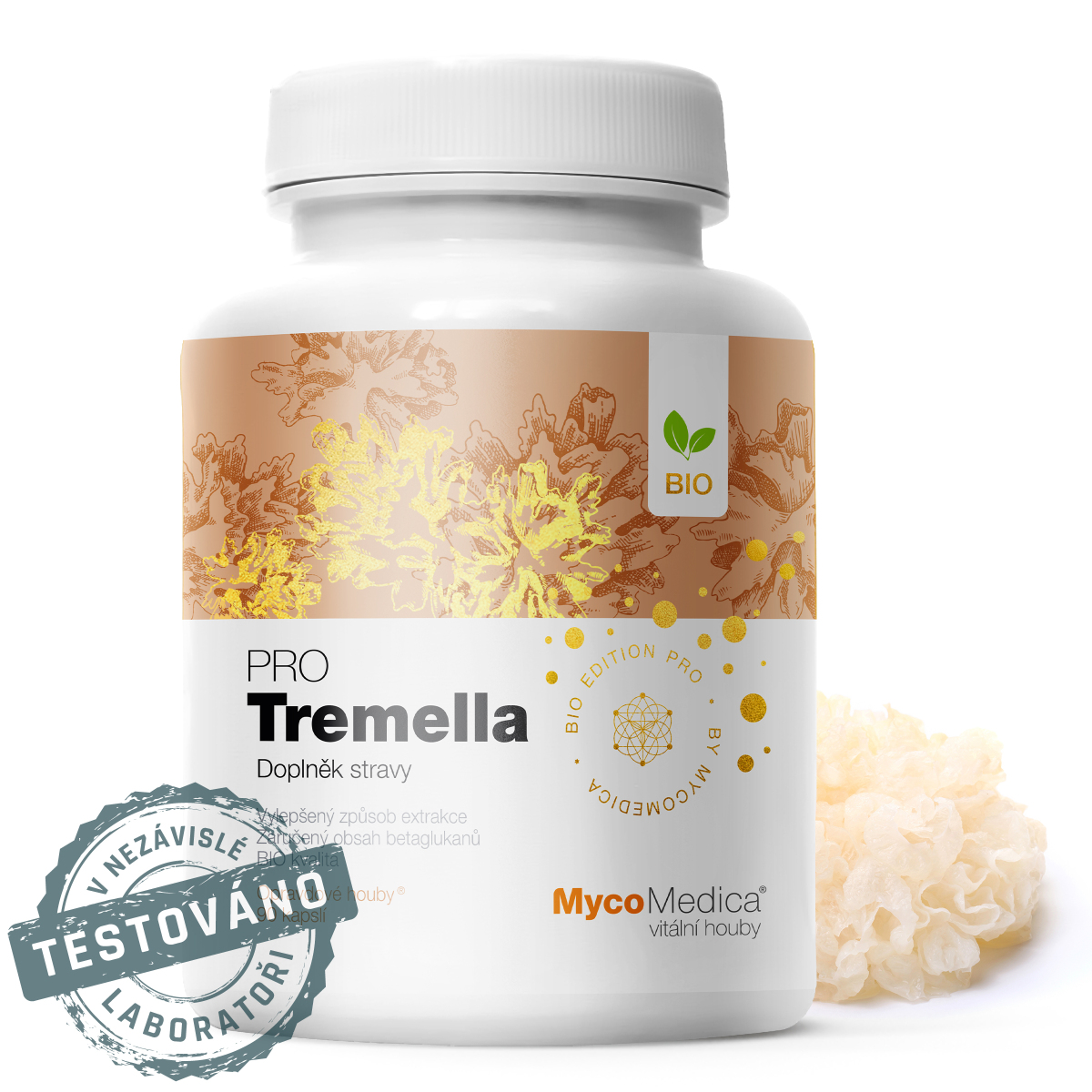 MycoMedica - Tremella PRO, 90 rostlinných kapslí Obrázek