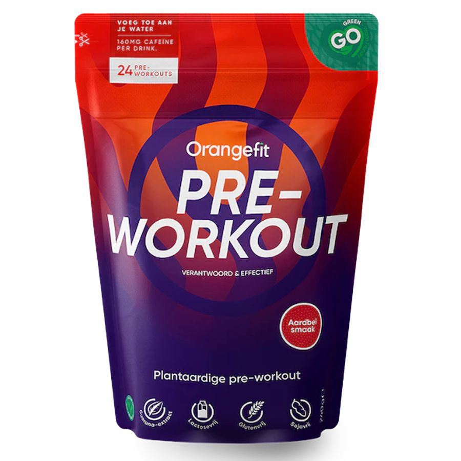 Orangefit Plant Pre-Workout, jahoda, 240 g