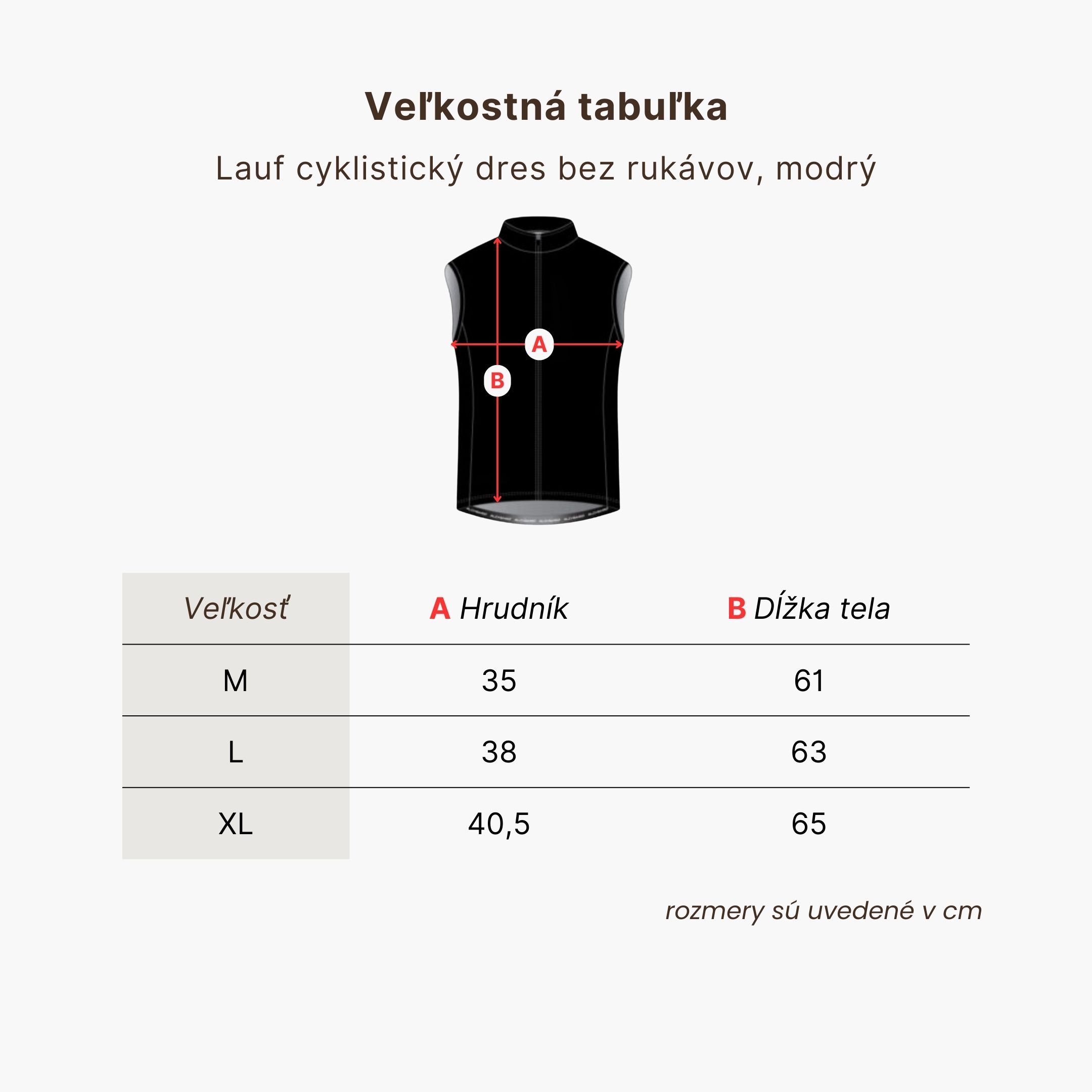 BrainMax LAUF cyklistický dres bez rukávů, modrý Velikost: M Obrázek