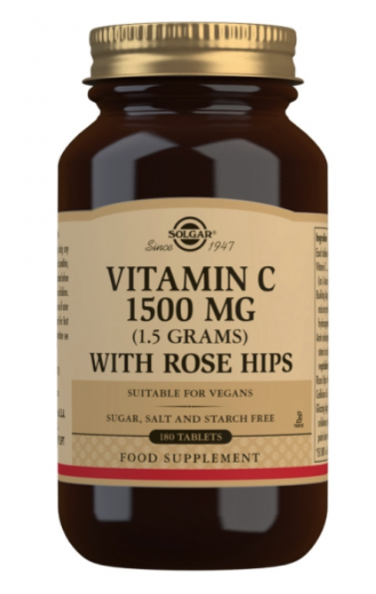 Solgar Vitamin C, 1500 mg, se šípky, 180 tablet, EXP. Obrázek