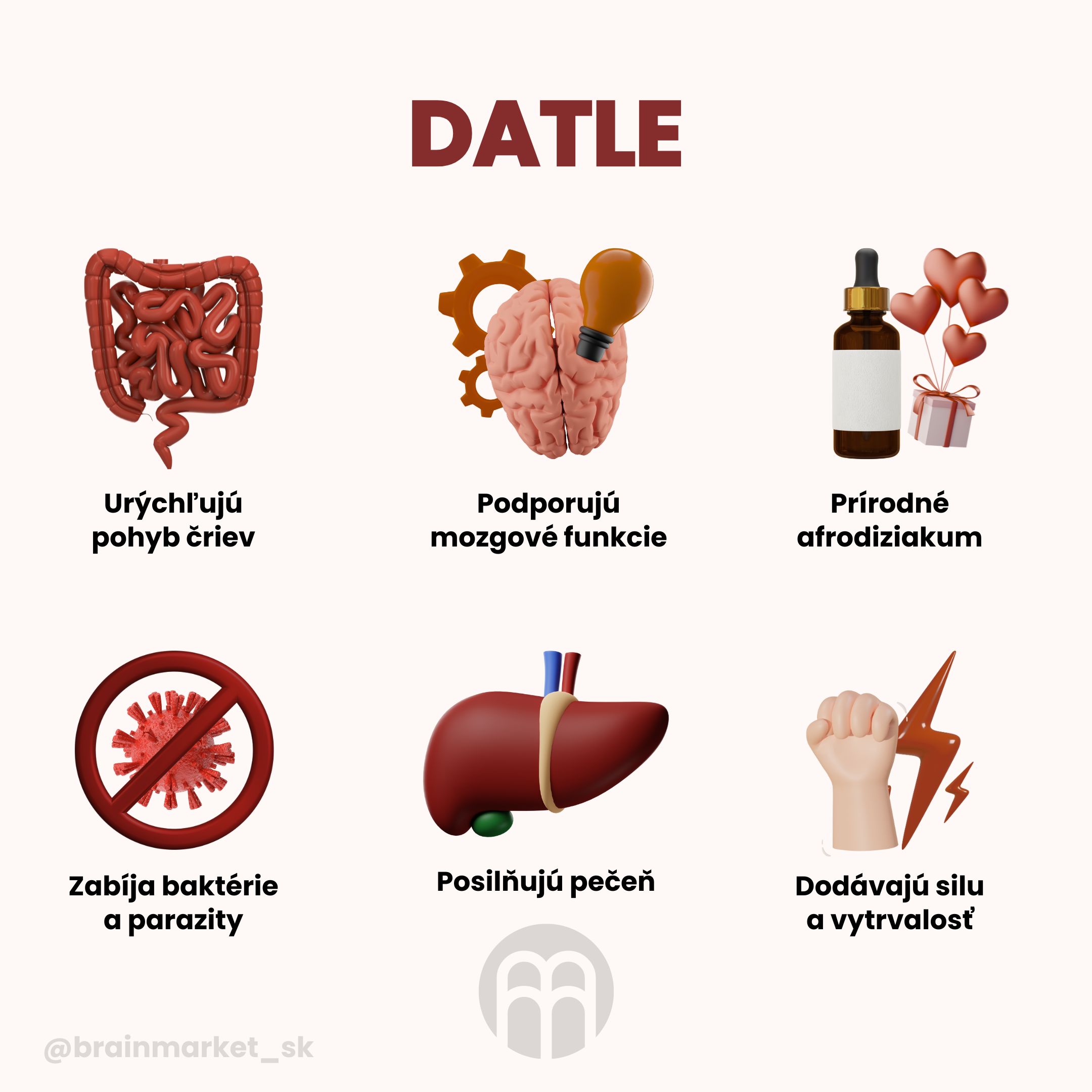 BrainMax Pure Datle Deglet Nour sušené BIO, vypeckované, 250 g Obrázek