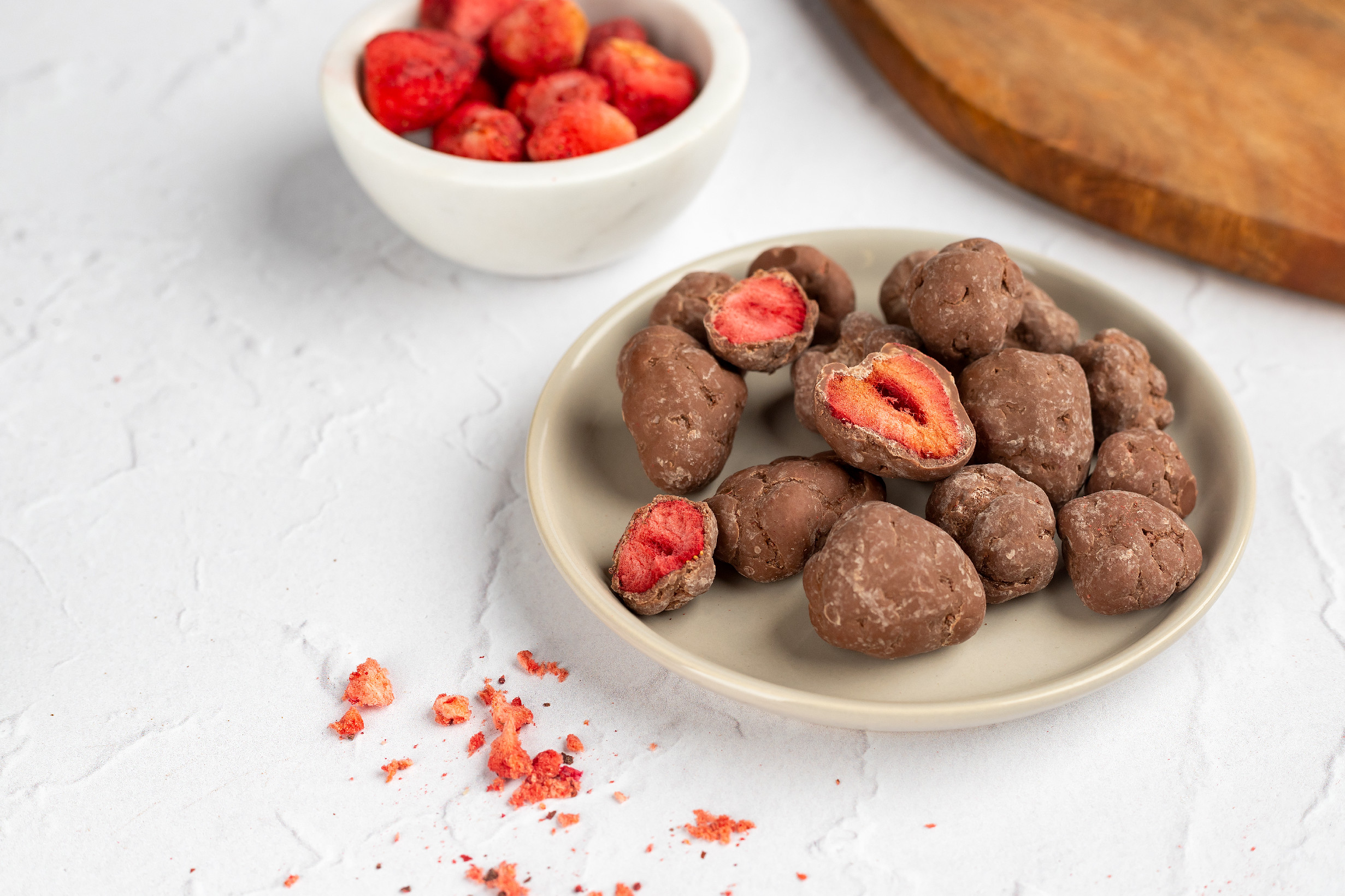 BrainMax Pure Strawberries in Milk Chocolate, Jahody v mléčné čokoládě, 180 g Obrázek