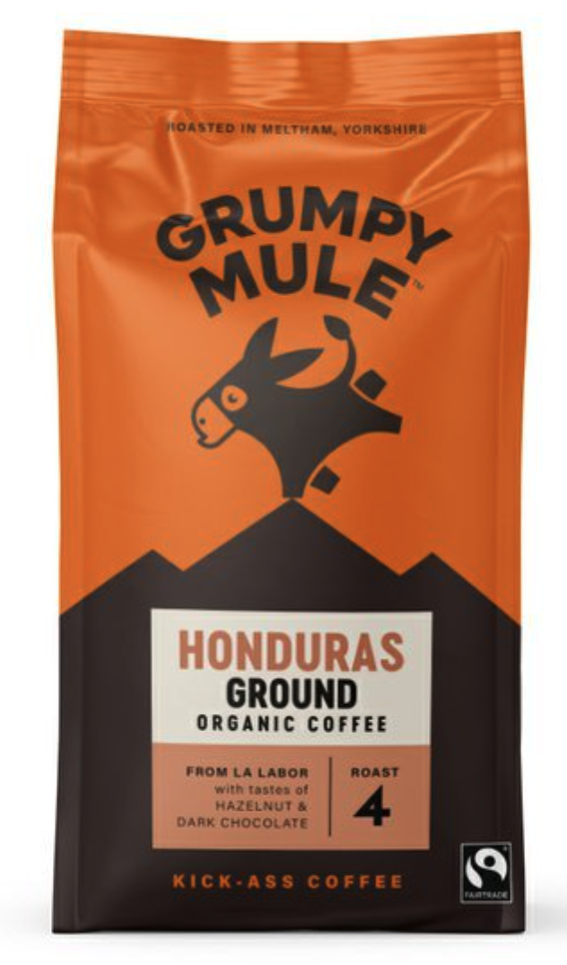 Grumpy Mule Honduras Mielona Kawa, 100% Arabica, kawa mielona, ​​organiczna, 200 g