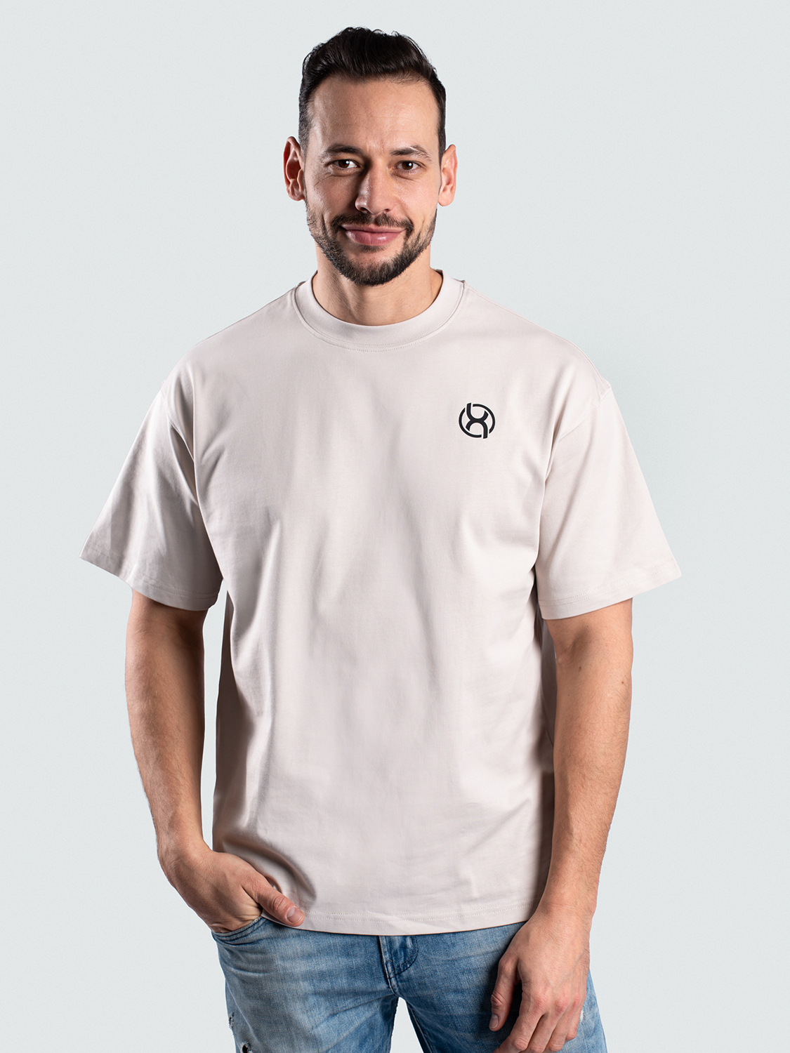BrainMax pánské bavlněné triko, krémové Velikost: XL