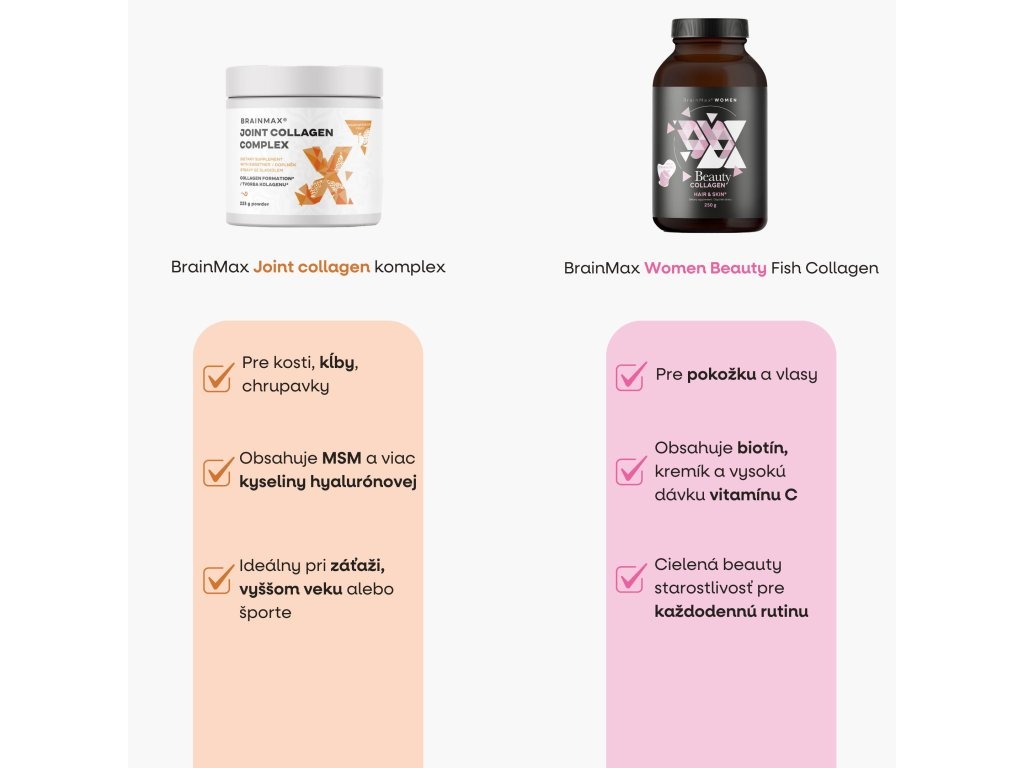 BrainMax Joint collagen komplex, broskev-marakuja, 225 g Obrázek
