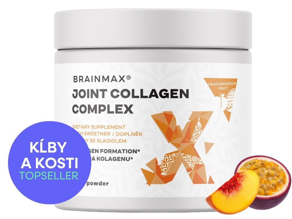BrainMax Joint collagen komplex, broskev-marakuja, 225 g Obrázek