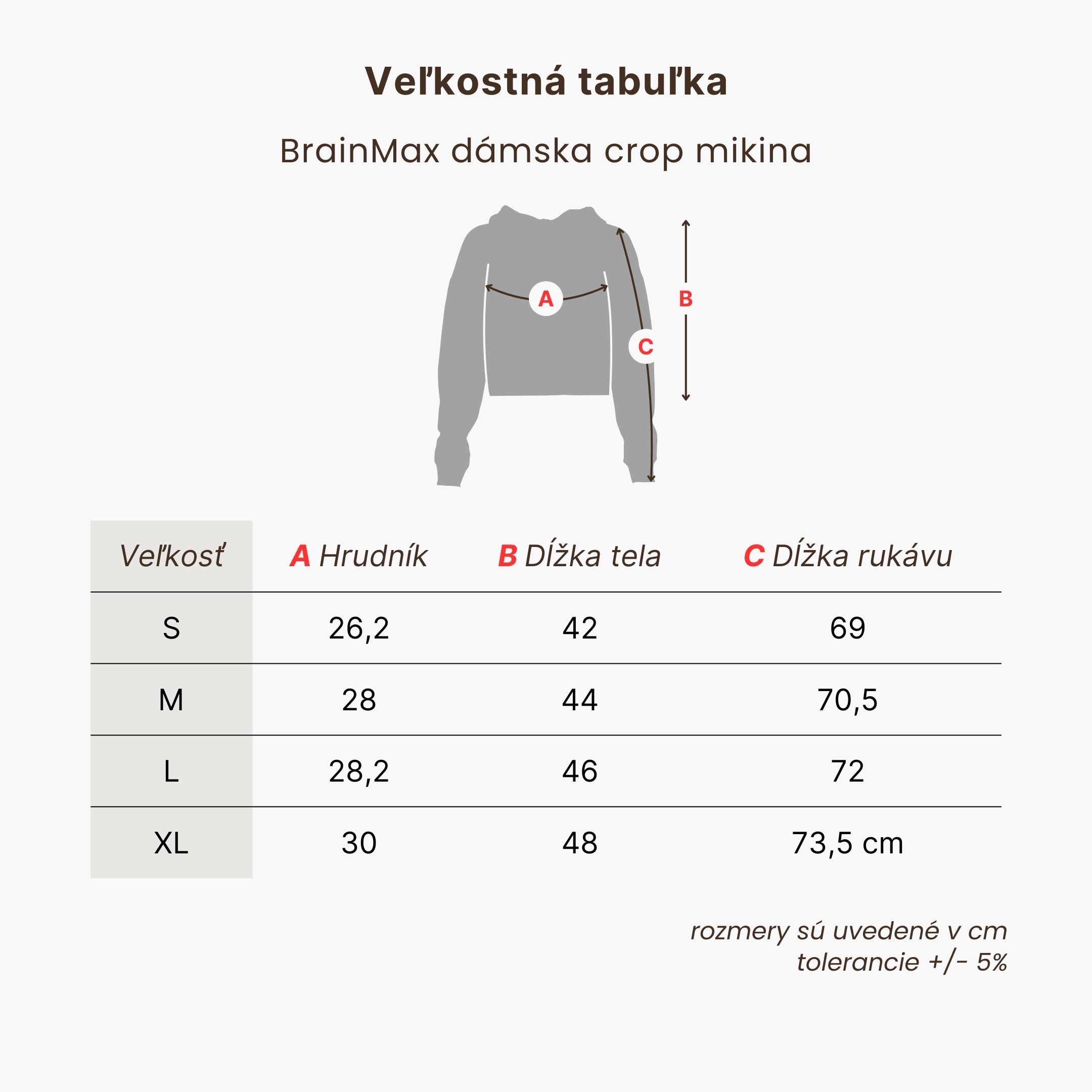 BrainMax dámská crop mikina, šedá Velikost: XL Obrázek