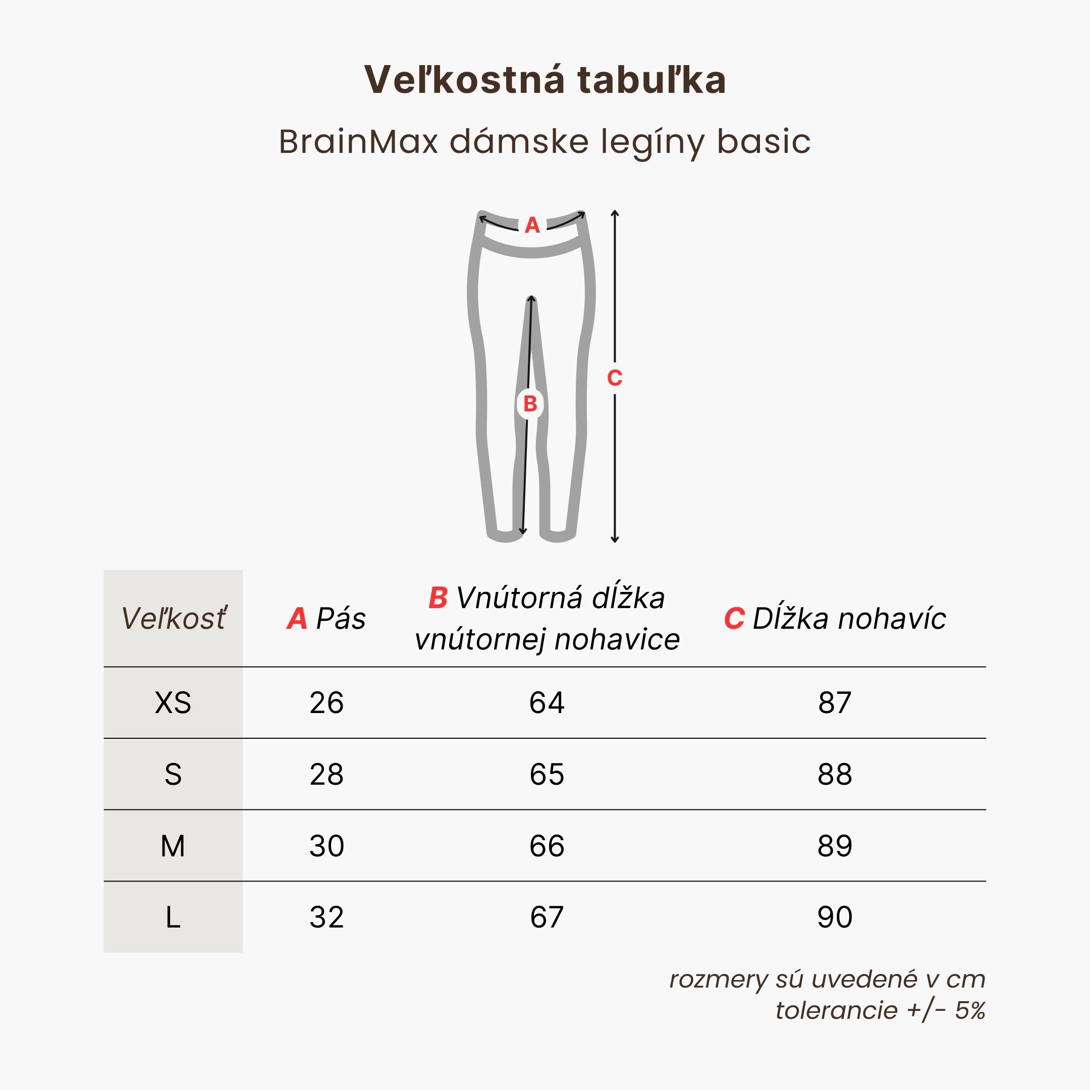 BrainMax dámské legíny Basic, černé Velikost: XS Obrázek