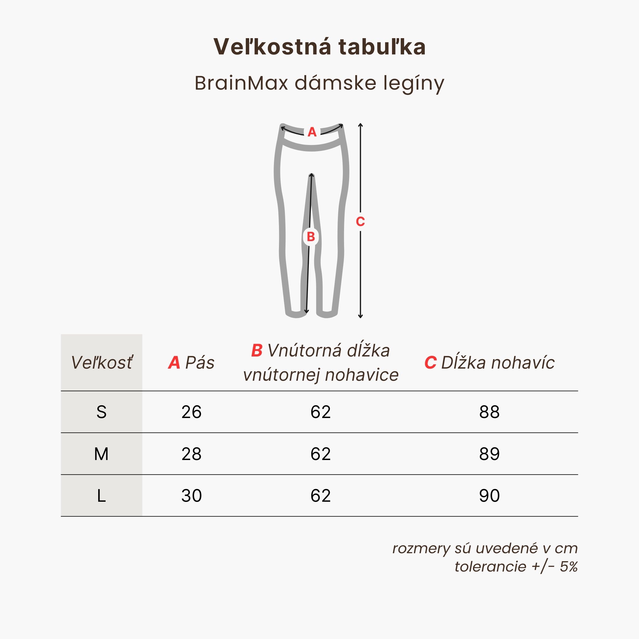 BrainMax dámské legíny, tmavě hnědé Velikost: M Obrázek