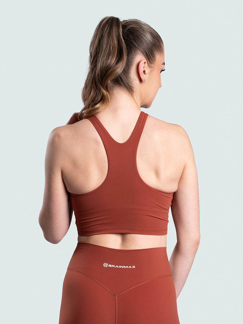 BrainMax dámský sportovní crop top, hnědý Velikost: L Obrázek